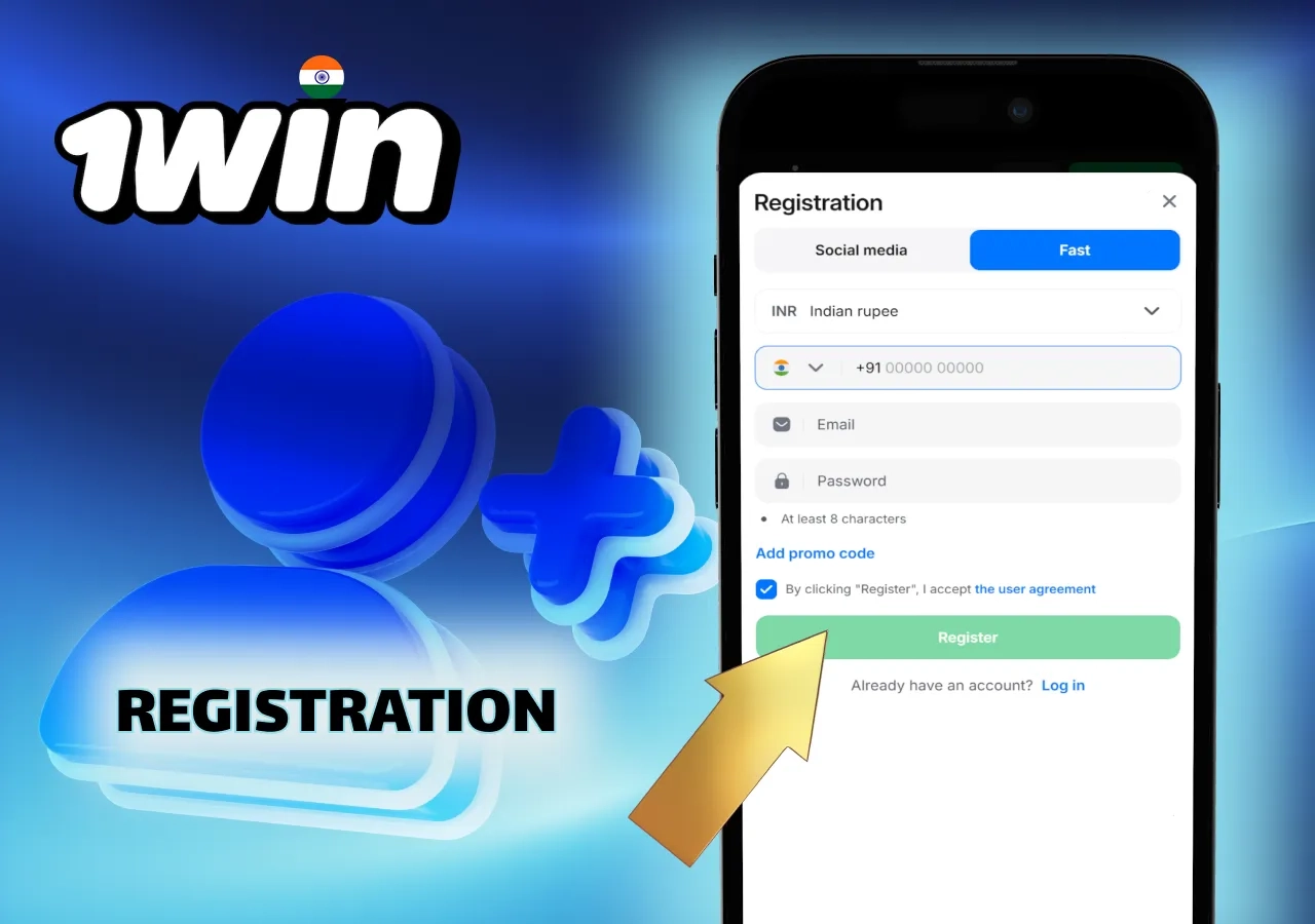 Creating a new account at 1Win India — registration steps for players