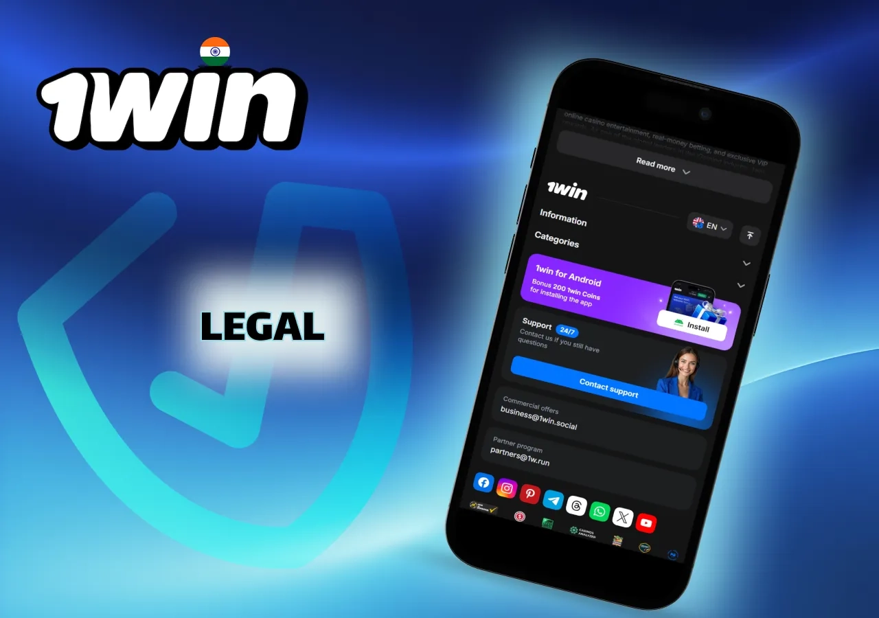 Online betting and casino legality in India for 1Win India players
